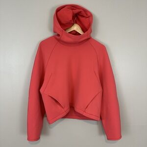 Lululemon AirWrap Hoodie Womens 8 Pink Cropped Pullover Stretch LW3ECQS